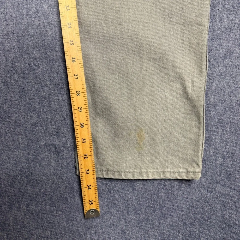 Vintage Levis 505 Orange Tab Jeans Mens 38x34 Sage Green USA Straight Leg Stain